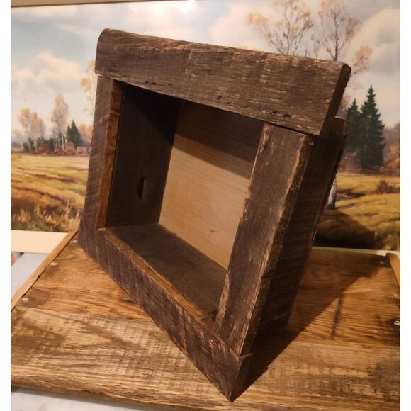 Reclaimed Wood Rustic Shadow Box - 4" Depth - Perfect for Crafters & Artists - Picture 6 of 6